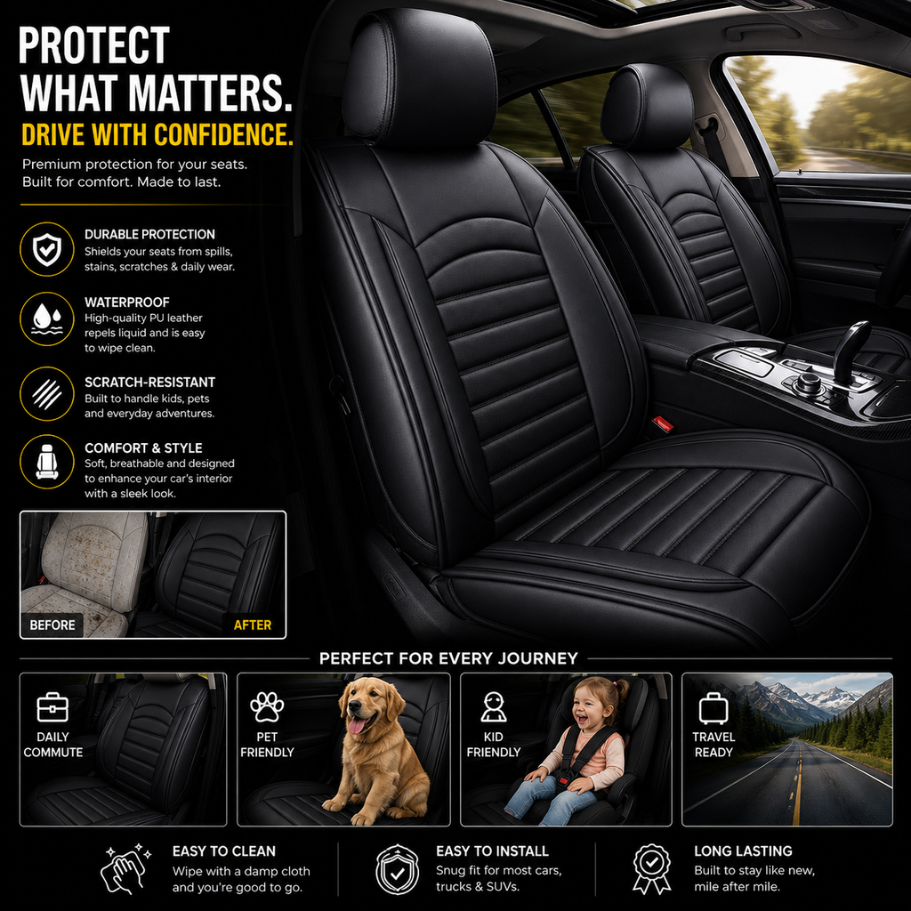 Armor Lane Premium Leather Car Seat Covers
