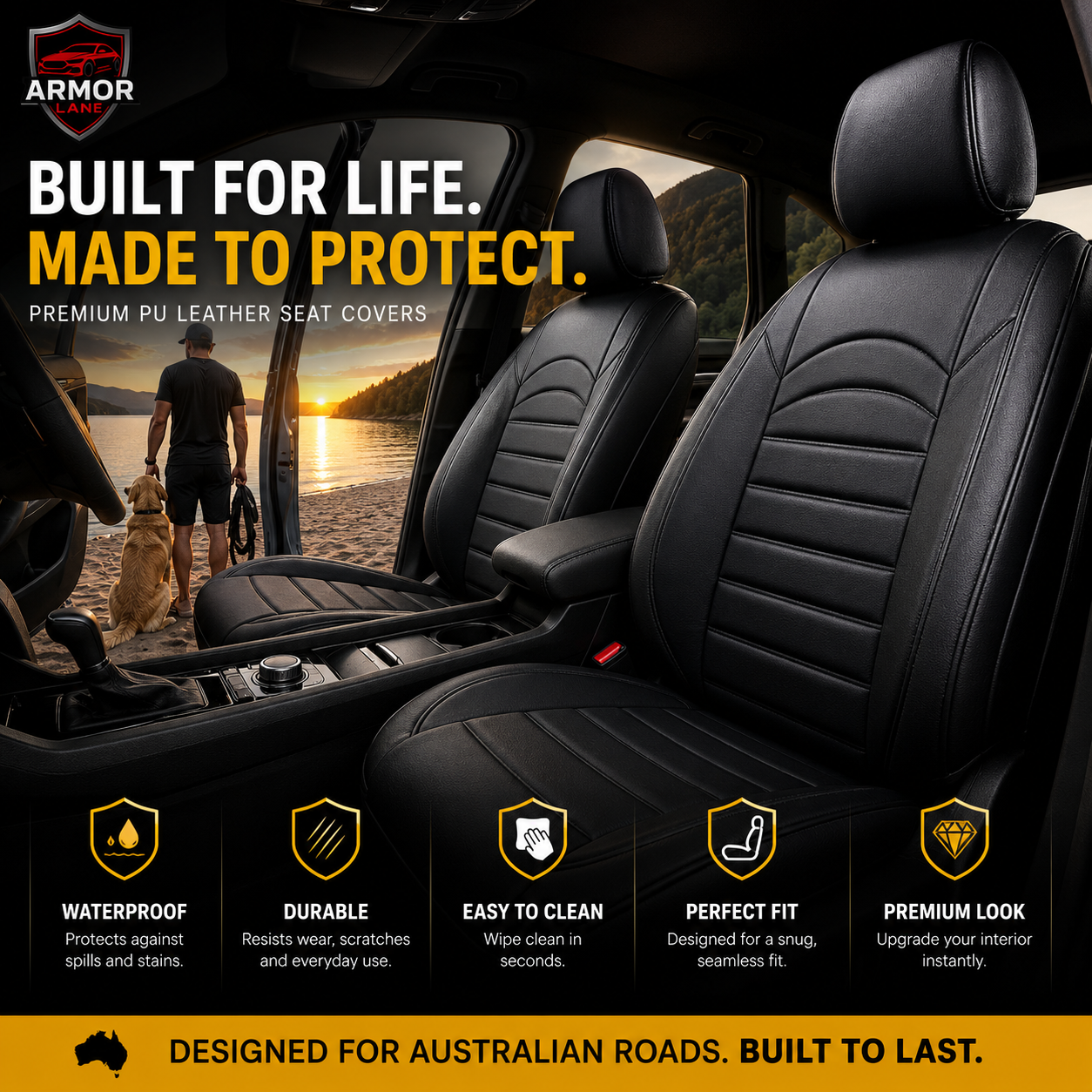 Armor Lane Premium Leather Car Seat Covers
